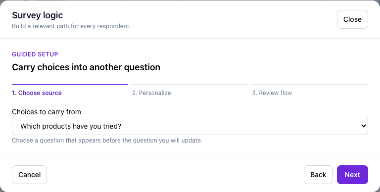Choose the earlier answer that will supply this personalization.