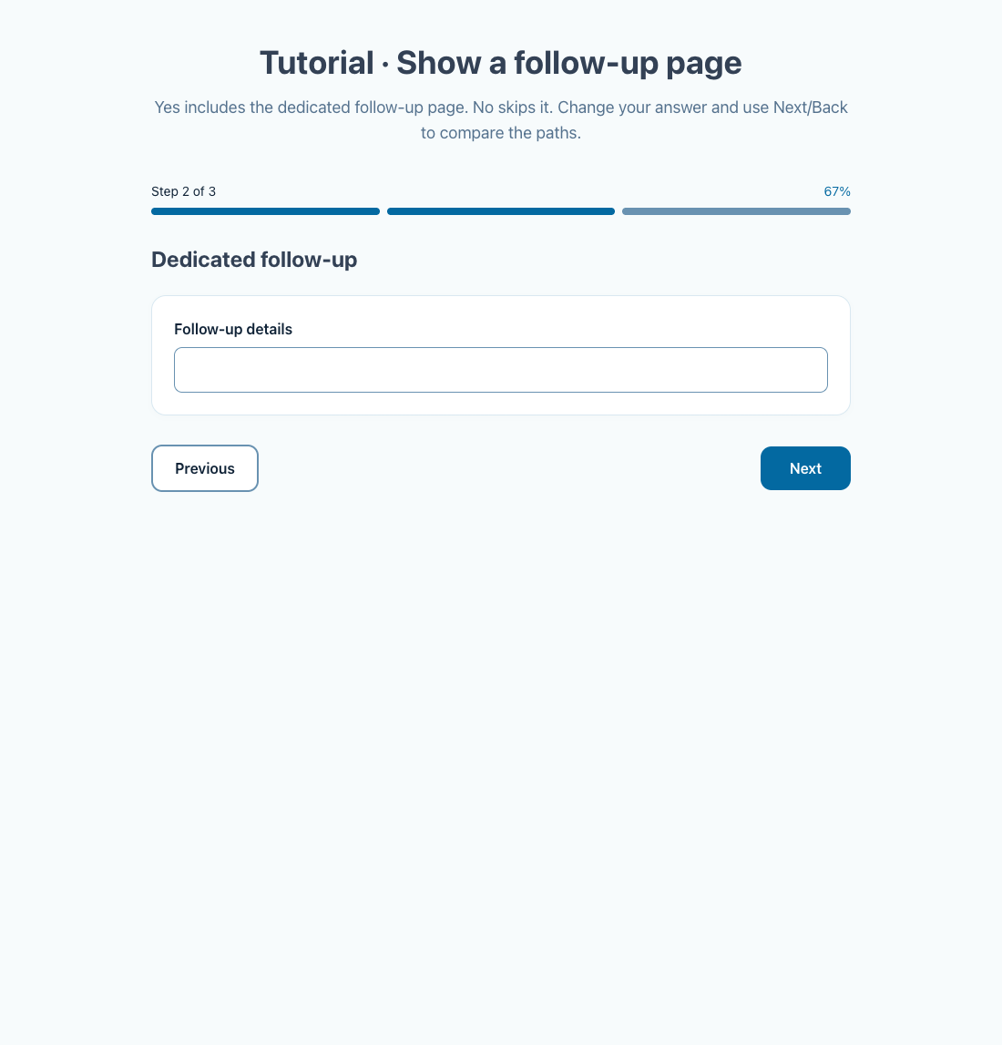 Yes includes Dedicated follow-up in the visible page sequence.